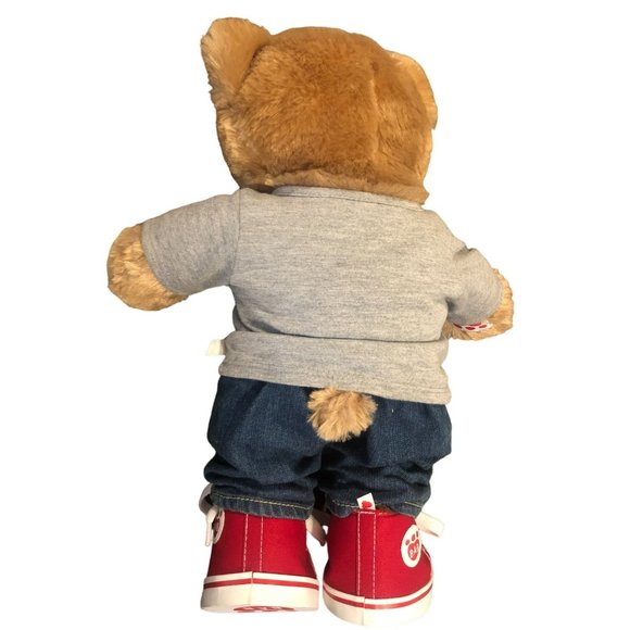 Build a Bear Teddy in T-Shirt, Jeans and Red High top Sneakers! - Picture 7 of 7